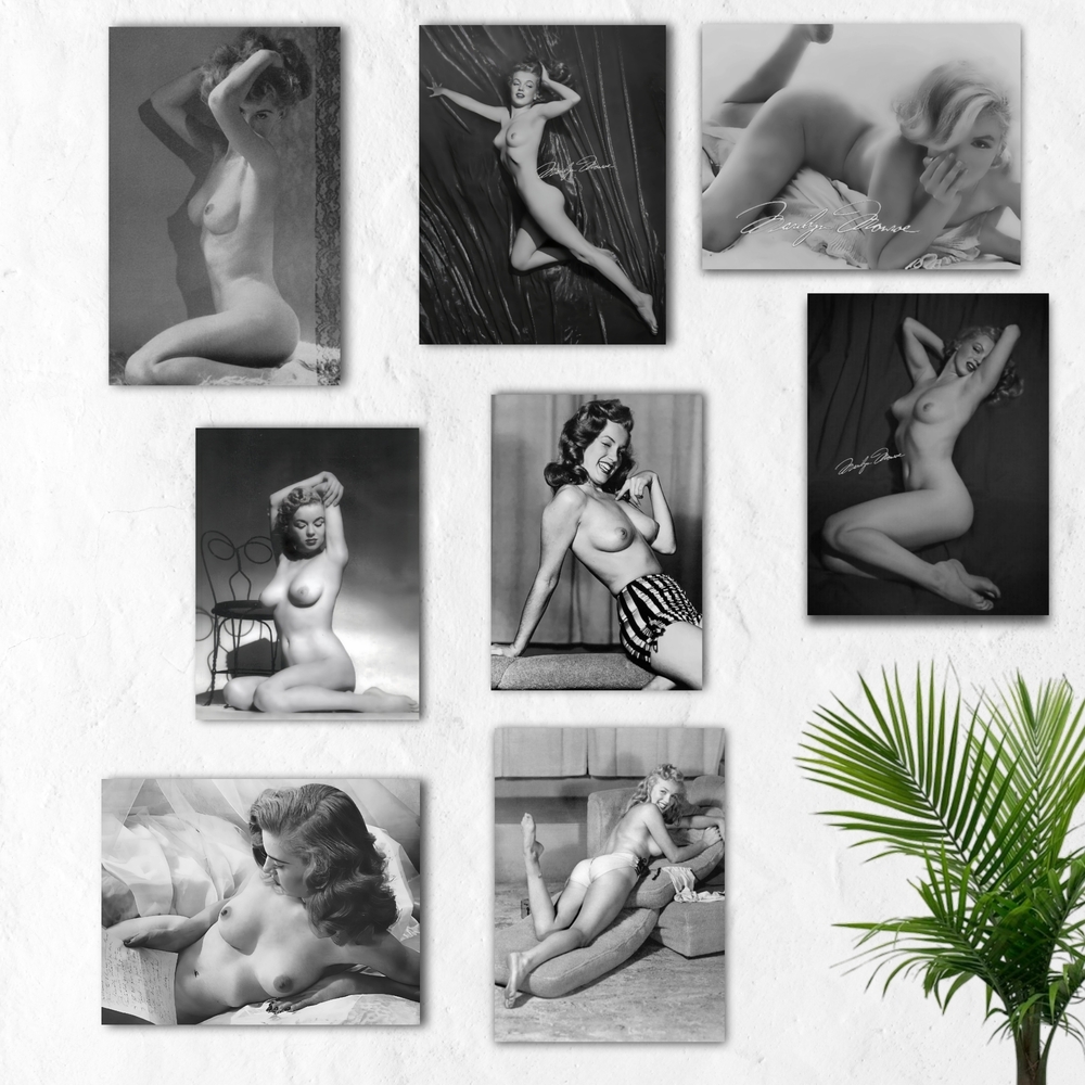 Iconic Art Prints Collection - Black and White Marilyn Monroe
